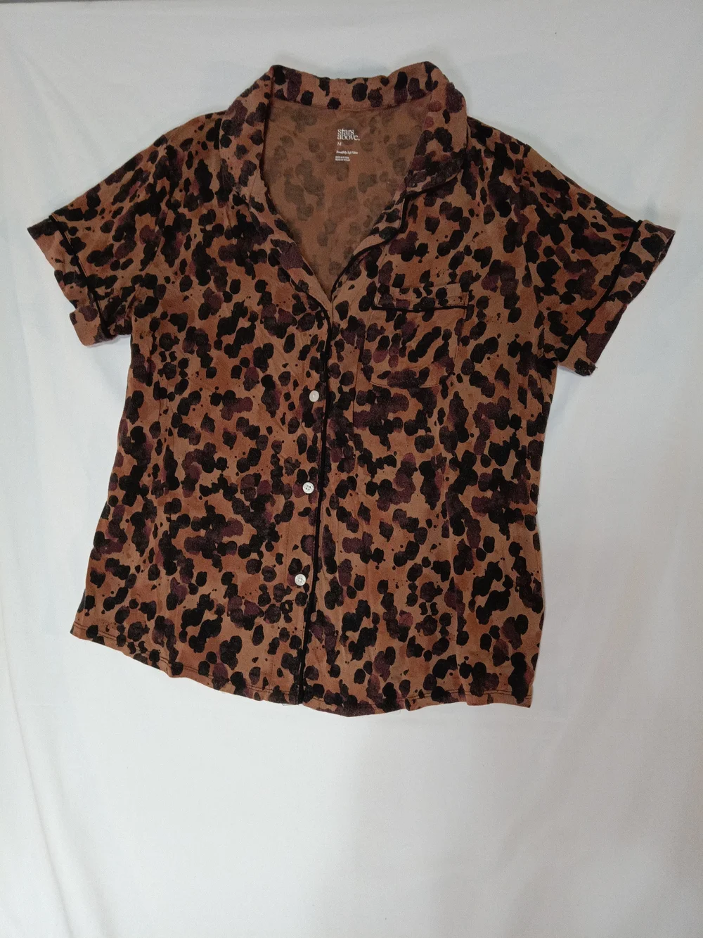 Stars Above Leopard-Print Pajama Short Set in Brown and Black